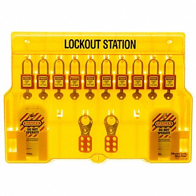 MASTER LOCK 1483BP410 Lockout Station Filled 36 Components