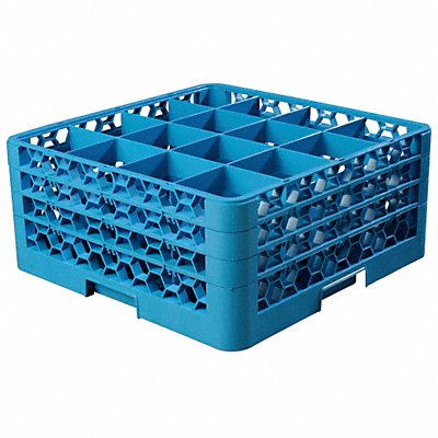 CARLISLE RG16314 Glass Rack w/3 Extender 19.88 L Blue PK2