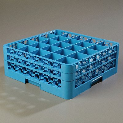 CARLISLE RG25214 Glass Rack w/2 Extender 19.88 L Blue PK3