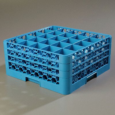 CARLISLE RG25314 Glass Rack w/3 Extender 19.88 L Blue PK2