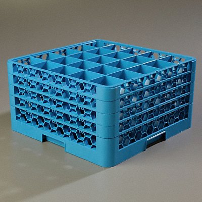 CARLISLE RG25414 Glass Rack w/4 Extender 19.88 L Blue PK2