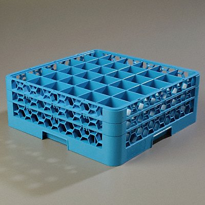 CARLISLE RG36214 Glass Rack w/2 Extender 19.88 L Blue PK3