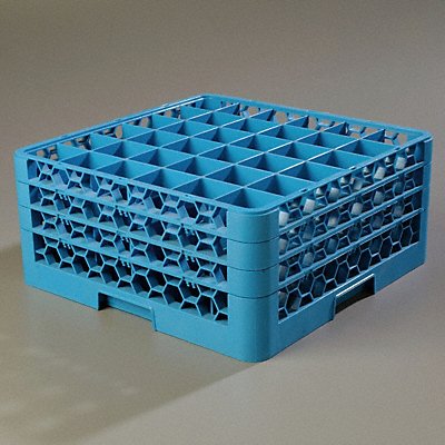 CARLISLE RG36314 Glass Rack w/3 Extender 19.88 L Blue PK2
