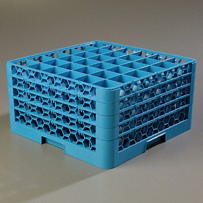 CARLISLE RG36414 Glass Rack w/4 Extender 19.88 L Blue PK2