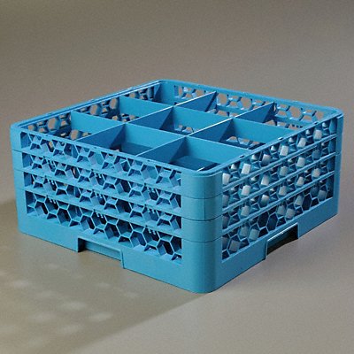 CARLISLE RG9314 Glass Rack w/3 Extender 19.88 L Blue PK2