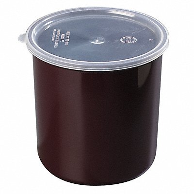 CARLISLE 0302GR01 Food Crock with Lid 6.75 in H Brown PK6