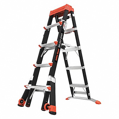 LITTLE GIANT 15130001 Multipurpose Ladder 8 ft IAA Fiberglass