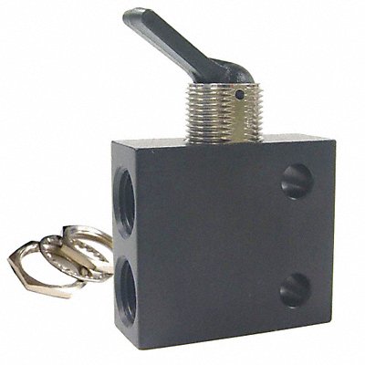 PNEUMADYNE INC C040403 Toggle Valve NC 1/8 In NPT Alum/Brass