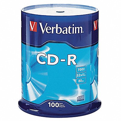 VERBATIM VER94554 CD-R Disc 700 MB 80 min 52x PK100
