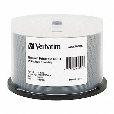 VERBATIM VER94755 CD-R Disc 700 MB 80 min 52x PK50
