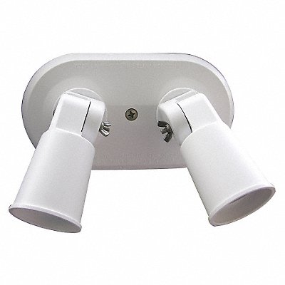 W F HARRIS LIGHTING 201W Lampholder INC Surface Mnt White 2 Heads
