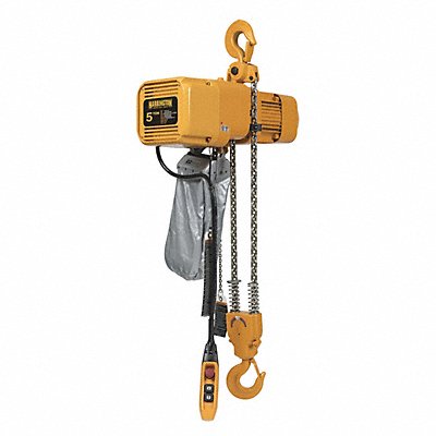 6HJL1 HARRINGTON NER050LD15 Electric Chain Hoist 10 000 lb 15 ft.