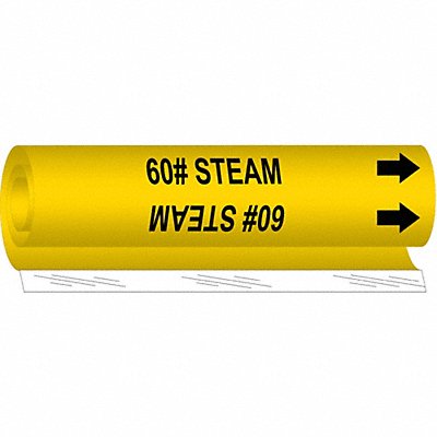 BRADY 5609II Pipe Marker 60# Steam 26 in H 12 in W