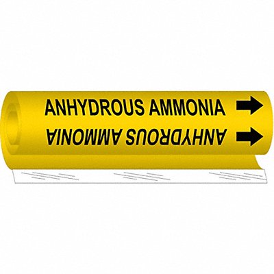 BRADY 5631I Pipe Marker Anhydrous Ammnia 9in H 8in W