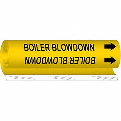 BRADY 5636O Pipe Marker Boiler Blowdown 5in H 8in W