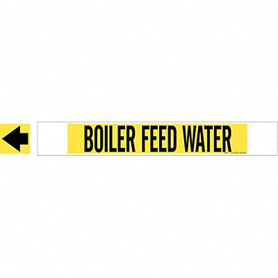 BRADY 5637HPHV Pipe Marker Boiler Feed Water 4in H 24in W