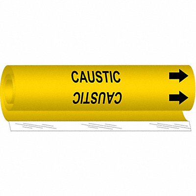 BRADY 5643II Pipe Marker Caustic 26 in H 12 in W