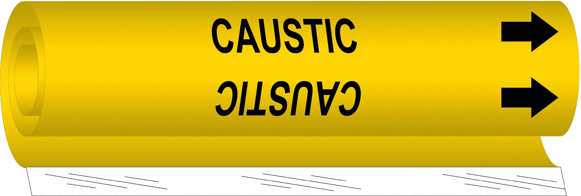 BRADY 5643I Pipe Marker Caustic 9 in H 8 in W