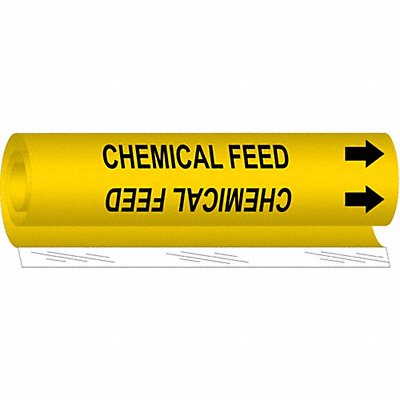 BRADY 5645I Pipe Marker Chemical Feed 9 in H 8 in W