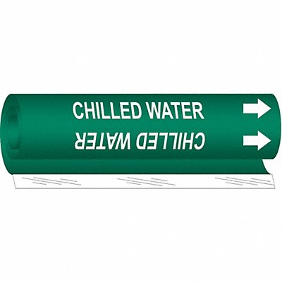BRADY 5646O Pipe Marker Chilled Water 5 in H 8 in W
