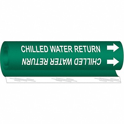 BRADY 5647I Pipe Marker Chilld Water Retrn 9in H 8in W