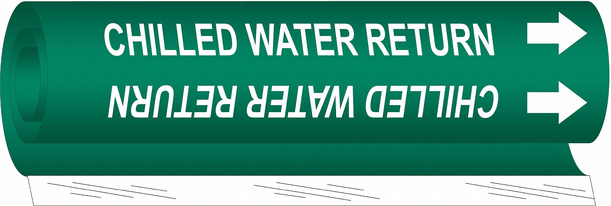 BRADY 5647II Pipe Marker Chilled Water Return 26in H