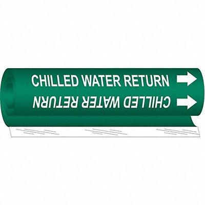 BRADY 5647O Pipe Marker Chilld Water Retrn 5in H 8in W