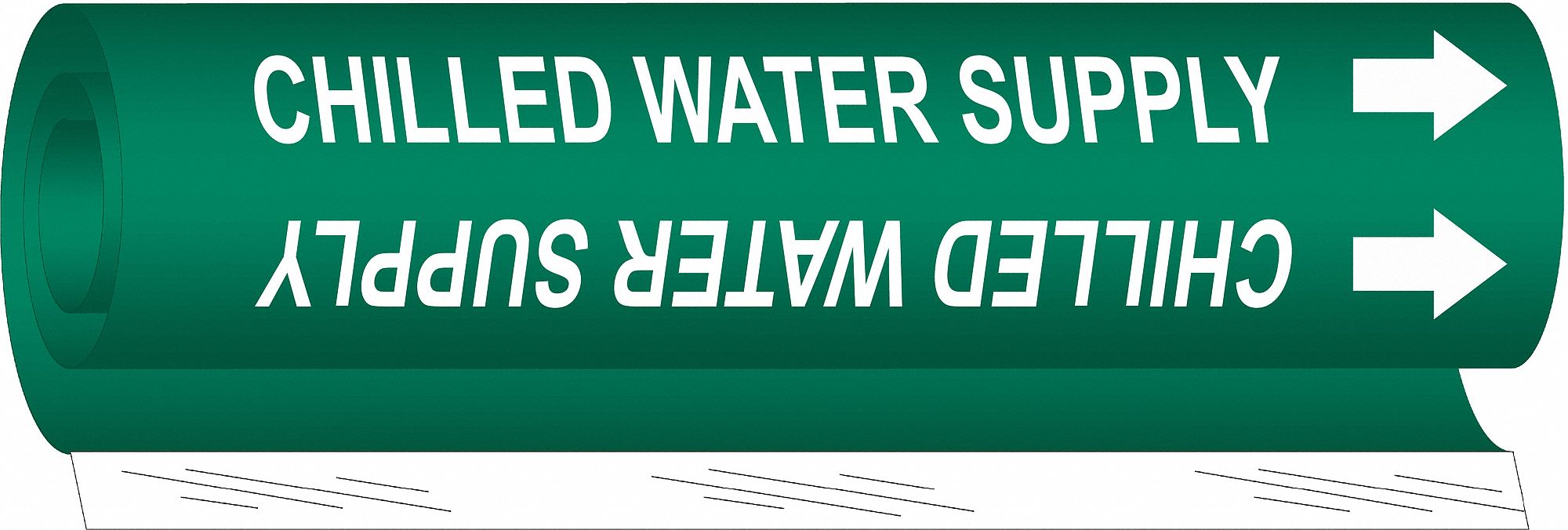 BRADY 5648II Pipe Marker Chilled Water Supply 26in H