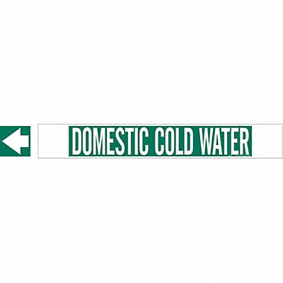 BRADY 5673HPHV Pipe Markr Domestic Cold Water 4 1/4in H