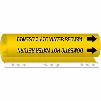 BRADY 5676O Pipe Marker Domestic Hot Watr Return 5in H