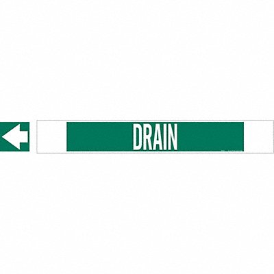 BRADY 5678HPHV Pipe Marker Drain 4 in H 24 in W