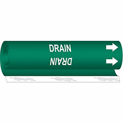 BRADY 5678O Pipe Marker Drain 5 in H 8 in W