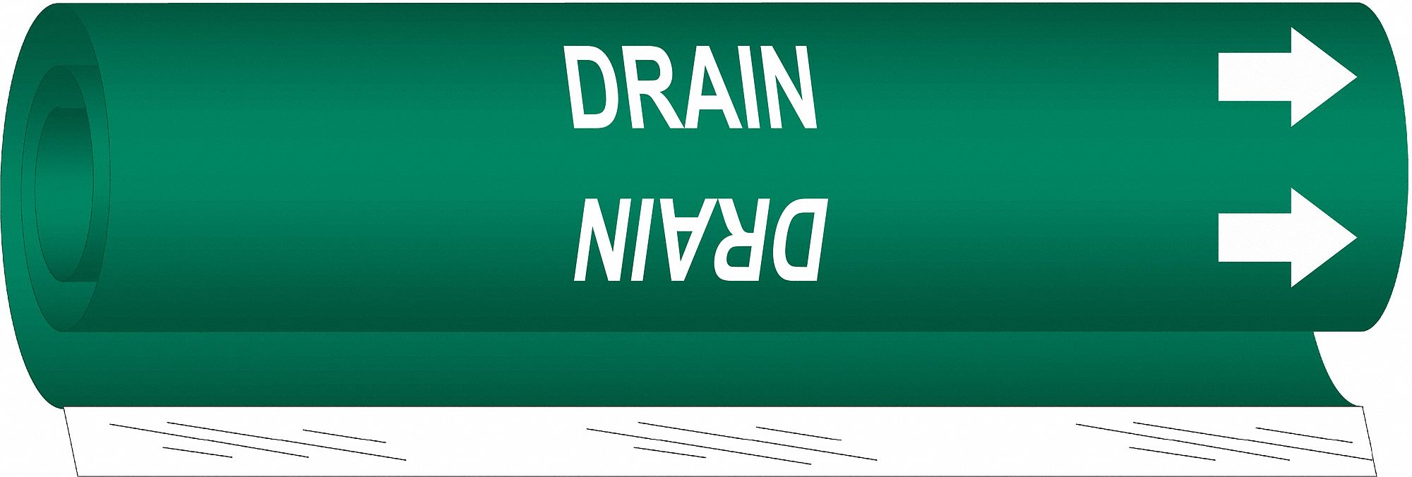 BRADY 5678II Pipe Marker Drain 26 in H 12 in W