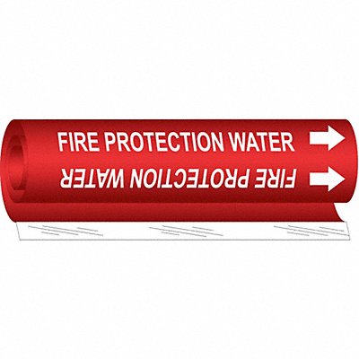 BRADY 5689O Pipe Marker Fire Prtction Watr 5in H 8in W