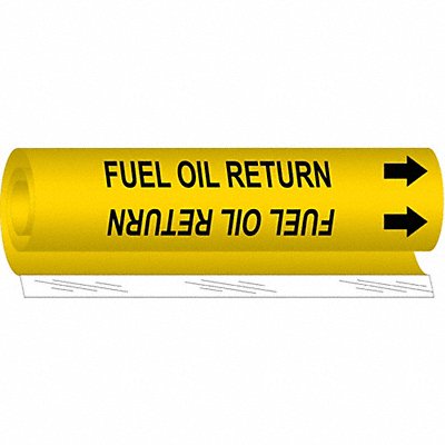 BRADY 5696I Pipe Marker Fuel Oil Return 9in H 8in W
