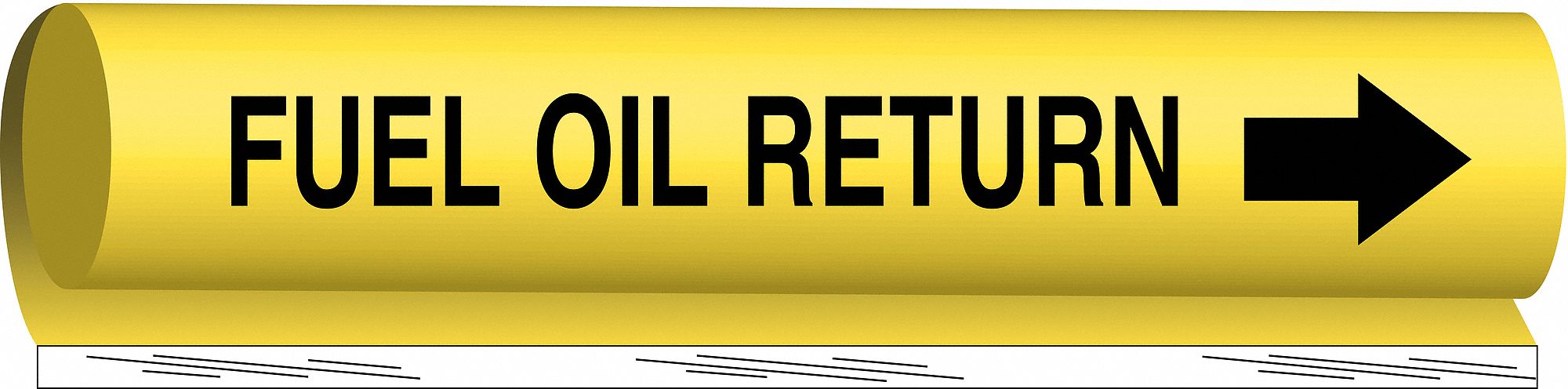 BRADY 5696O Pipe Marker Fuel Oil Return 5in H 8in W
