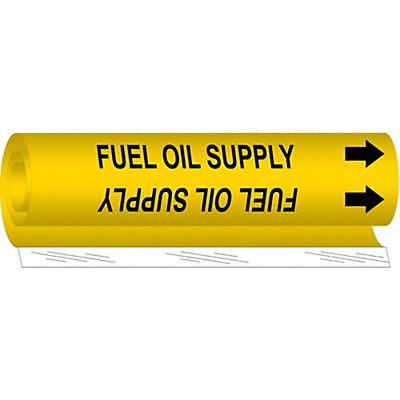 BRADY 5697I Pipe Marker Fuel Oil Supply 9in H 8in W