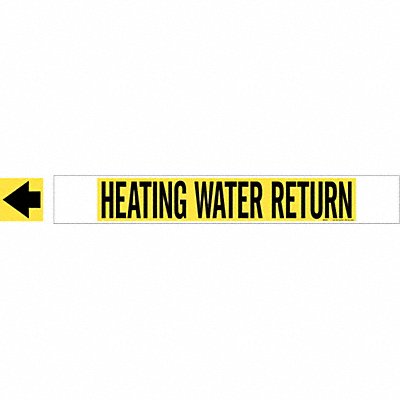 BRADY 5702HPHV Pipe Marker Heating Watr Rtrn 4in H 24in W