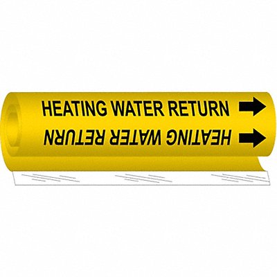 BRADY 5702I Pipe Marker Heating Watr Retrn 9in H 8in W