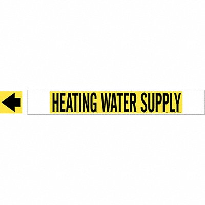 BRADY 5703HPHV Pipe Marker Heatng Watr Spply 4in H 24in W