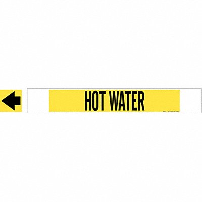 BRADY 5707HPHV Pipe Marker Hot Water 4 in H 24 in W