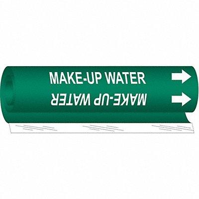 BRADY 5722O Pipe Marker Make-Up Water 5 in H 8 in W