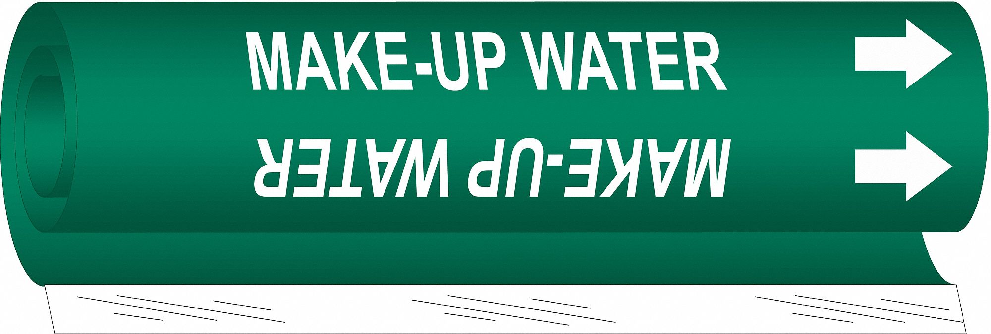 BRADY 5722I Pipe Marker Make-Up Water 9 in H 8 in W