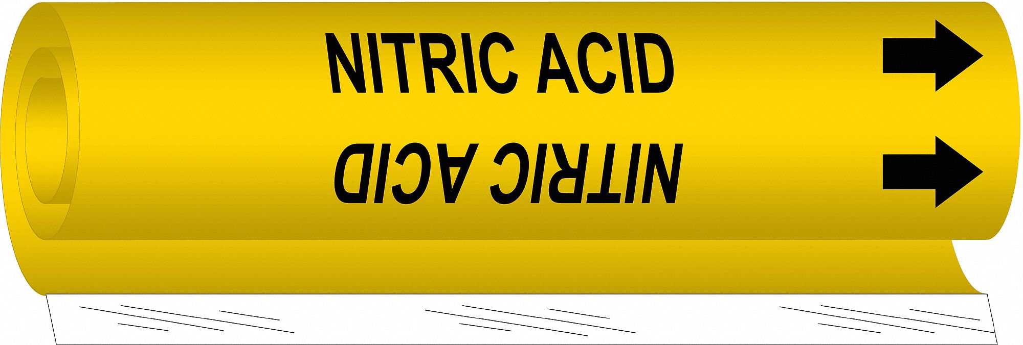 BRADY 5727O Pipe Marker Nitric Acid 5 in H 8 in W
