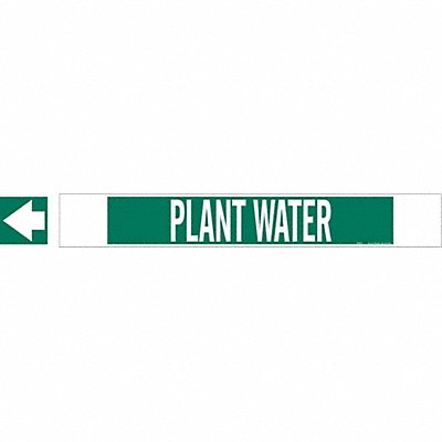BRADY 5739HPHV Pipe Marker Plant Water 4 in H 24 in W