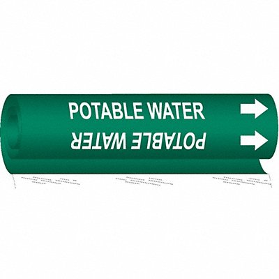BRADY 5744I Pipe Marker Potable Water 9 in H 8 in W
