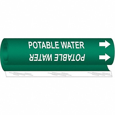 BRADY 5744O Pipe Marker Potable Water 5 in H 8 in W