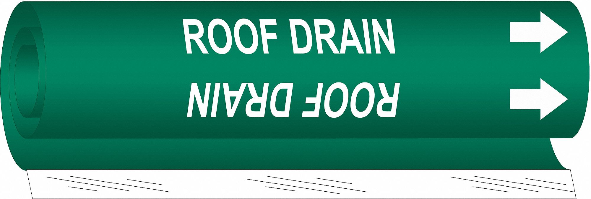 BRADY 5754I Pipe Marker Roof Drain 9 in H 8 in W