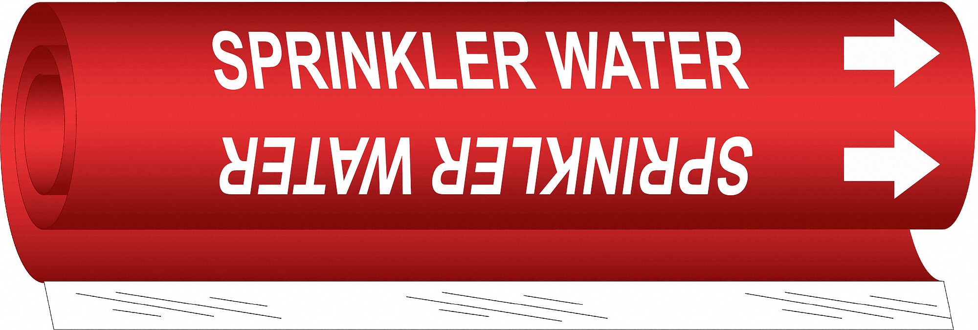 BRADY 5765I Pipe Marker Sprinkler Water 9in H 8in W