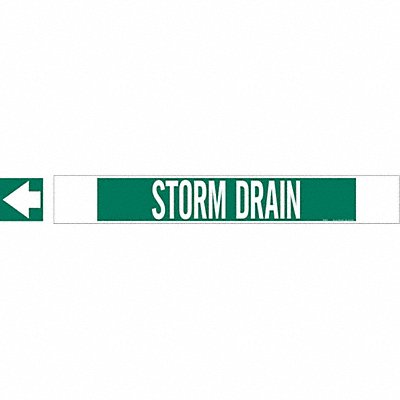 BRADY 5769HPHV Pipe Marker Storm Drain 4 in H 24 in W